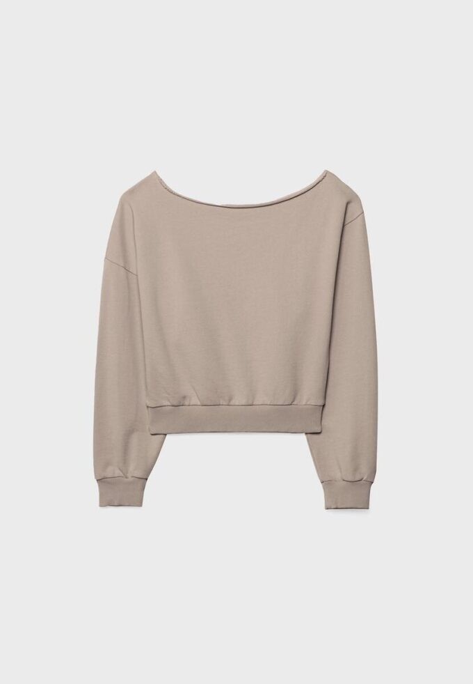 Sudadera corta con efecto lavado Sudadera corta con efecto lavado