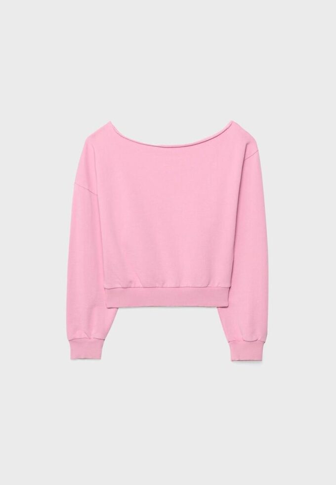 Sudadera corta con efecto lavado Sudadera corta con efecto lavado