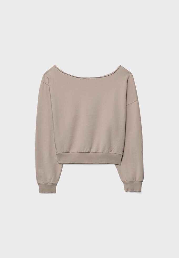 Sudadera corta con efecto lavado Sudadera corta con efecto lavado