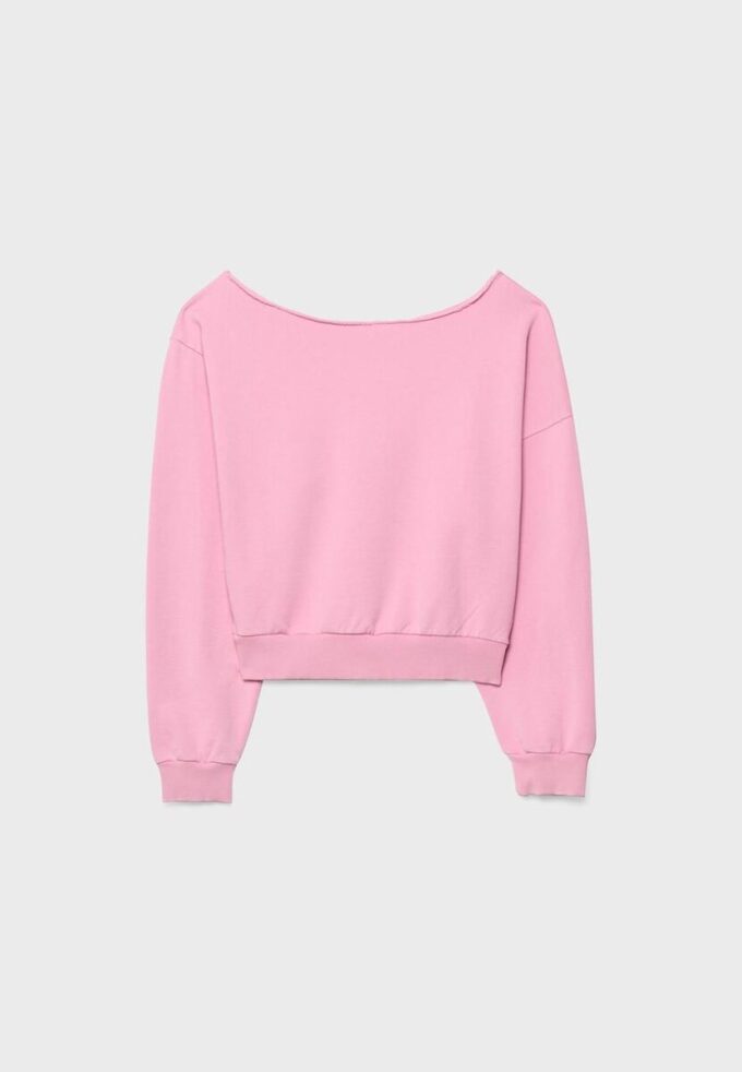 Sudadera corta con efecto lavado Sudadera corta con efecto lavado