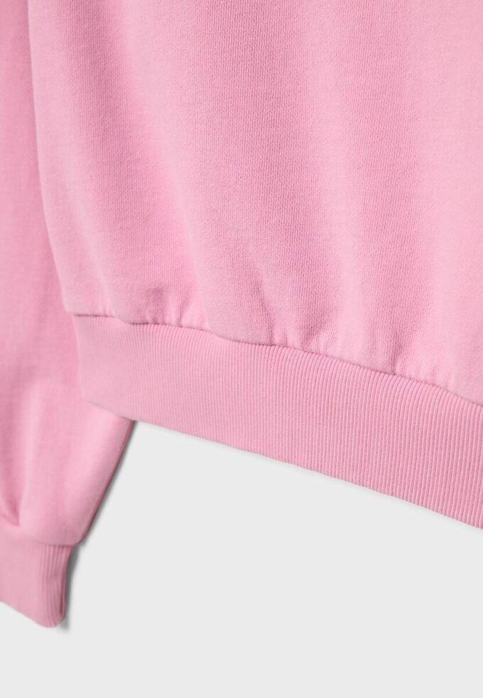 Sudadera corta con efecto lavado Sudadera corta con efecto lavado
