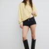 Sudadera de manga larga con cuello redondo y texto Sudadera de manga larga con cuello redondo y texto