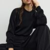 Sudadera de manga murciélago de tacto suave Sudadera de manga murciélago de tacto suave