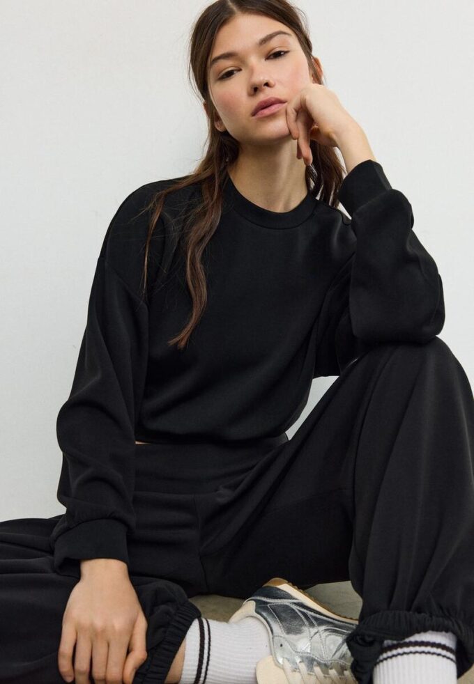 Sudadera de manga murciélago de tacto suave Sudadera de manga murciélago de tacto suave