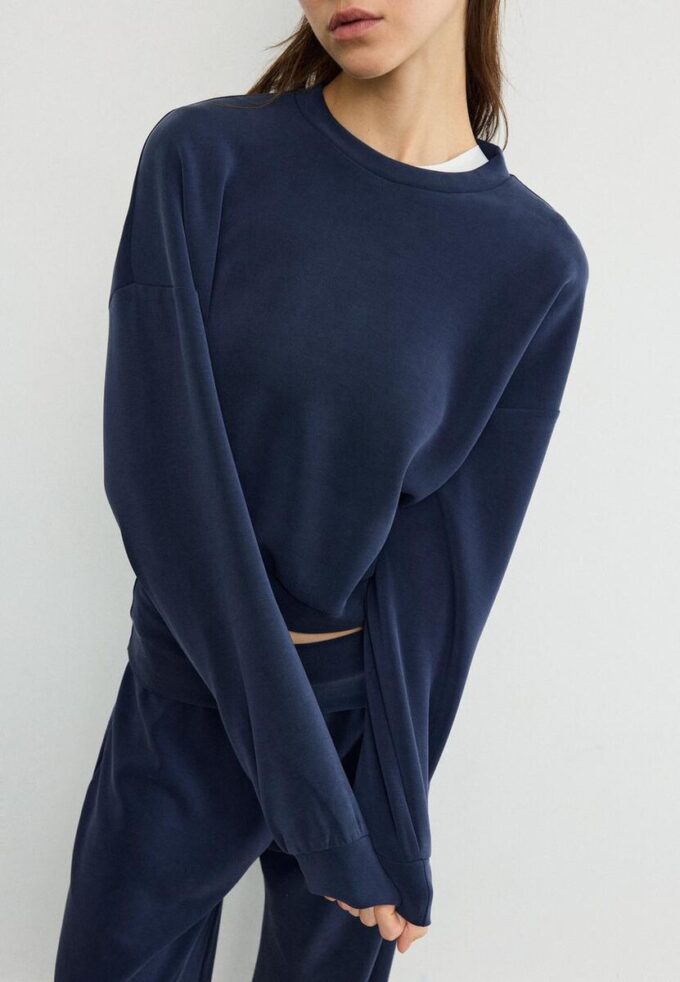 Sudadera de manga murciélago de tacto suave Sudadera de manga murciélago de tacto suave