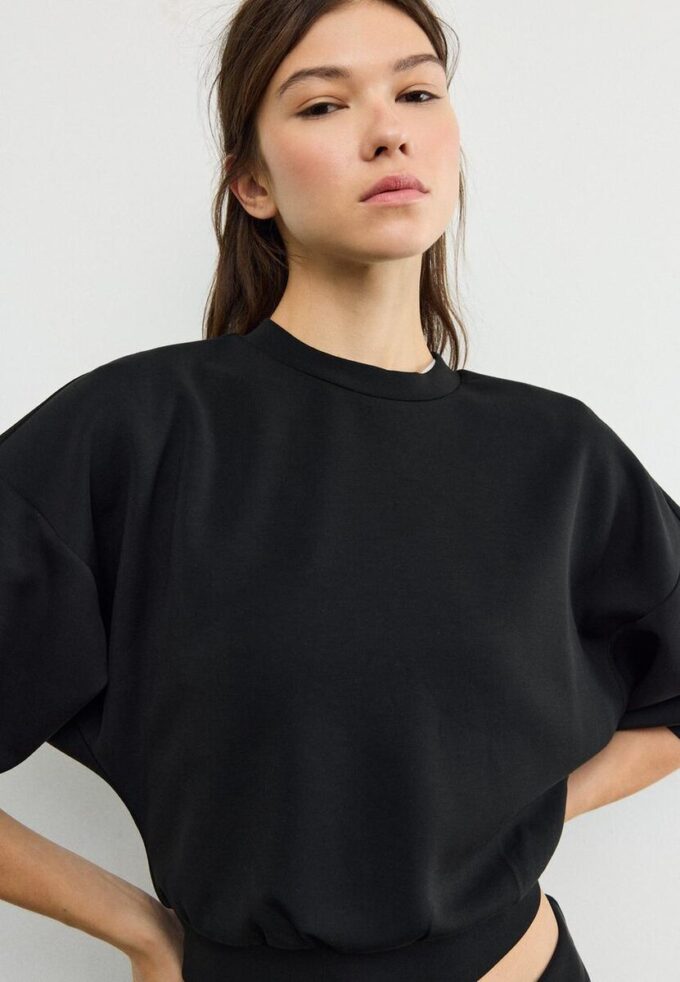Sudadera de manga murciélago de tacto suave Sudadera de manga murciélago de tacto suave