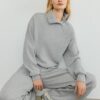 Sudadera de tacto suave con cremallera lateral Sudadera de tacto suave con cremallera lateral