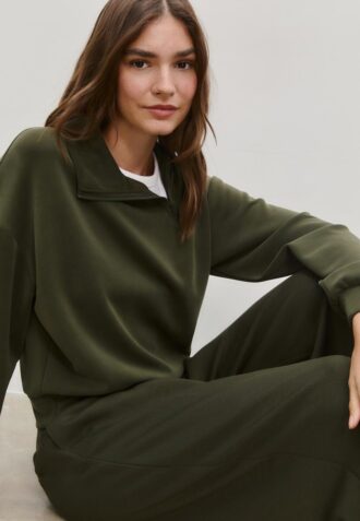Sudadera de tacto suave con cremallera lateral