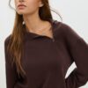 Sudadera de tacto suave con cremallera lateral Sudadera de tacto suave con cremallera lateral