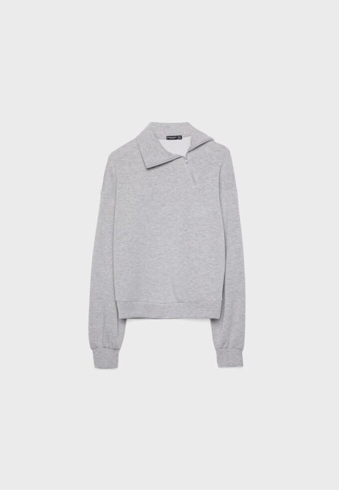 Sudadera de tacto suave con cremallera lateral Sudadera de tacto suave con cremallera lateral