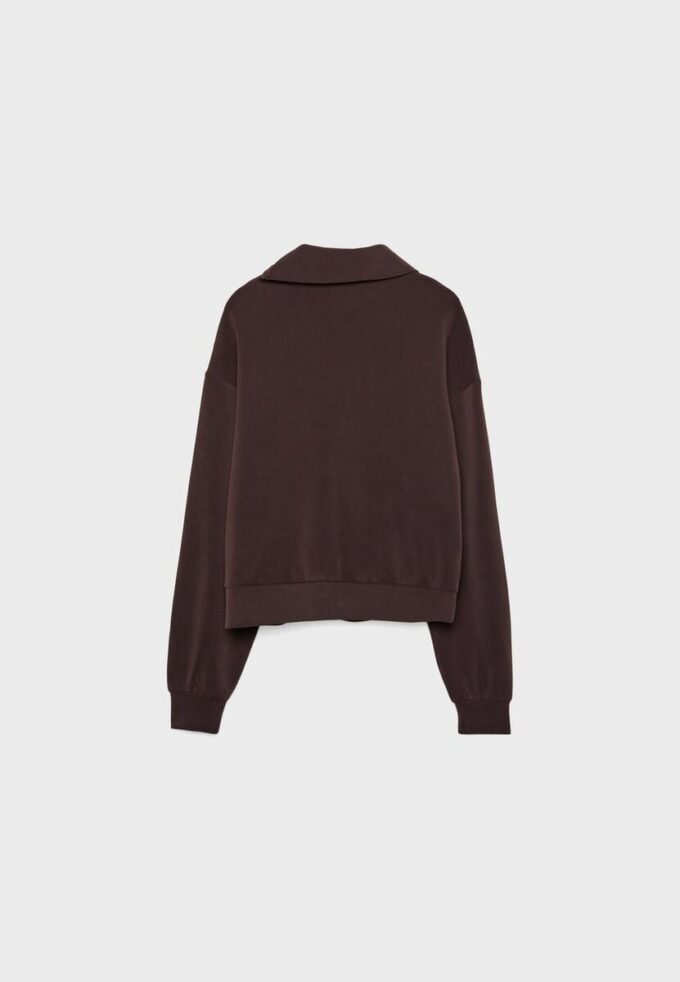 Sudadera de tacto suave con cremallera lateral Sudadera de tacto suave con cremallera lateral