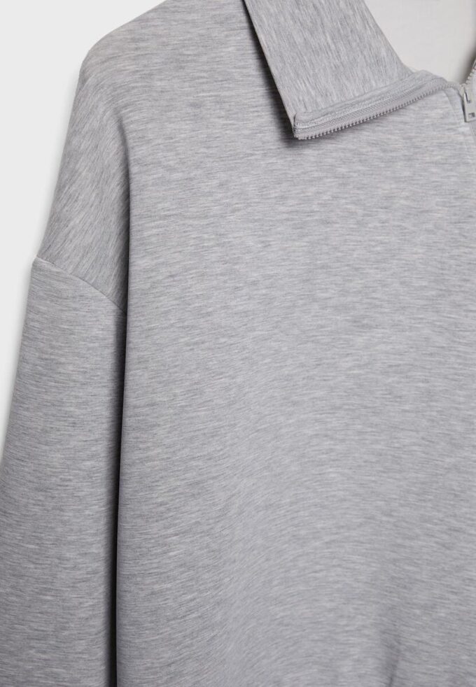 Sudadera de tacto suave con cremallera lateral Sudadera de tacto suave con cremallera lateral