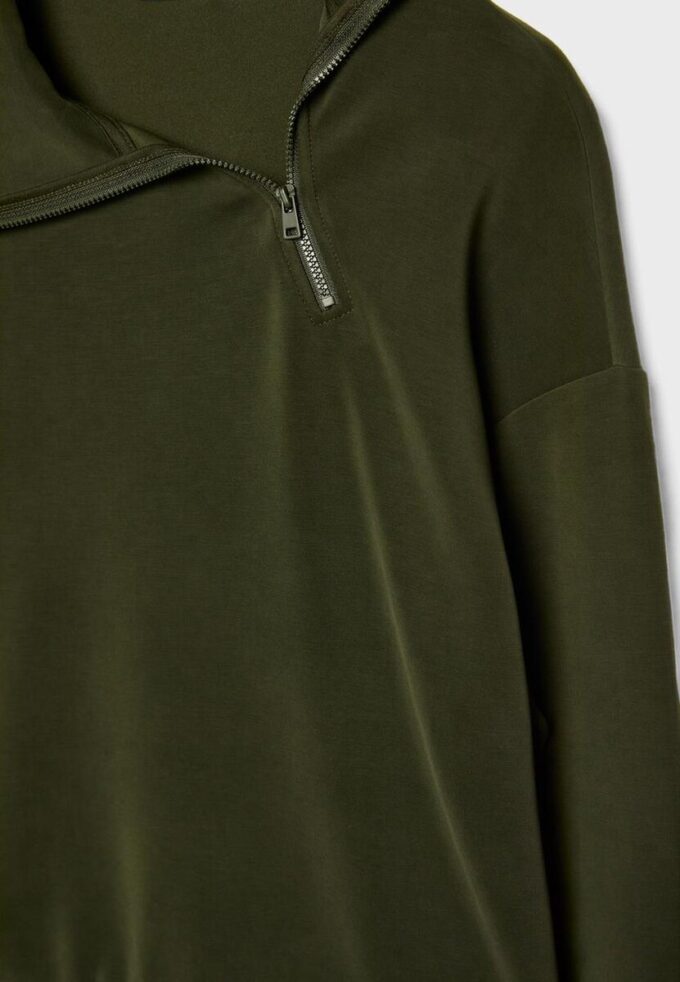 Sudadera de tacto suave con cremallera lateral Sudadera de tacto suave con cremallera lateral