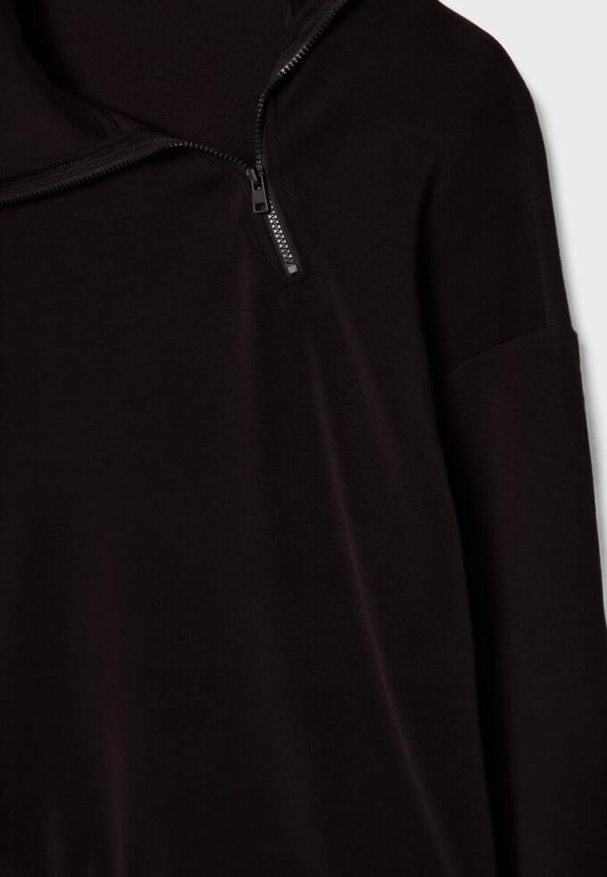 Sudadera de tacto suave con cremallera lateral Sudadera de tacto suave con cremallera lateral