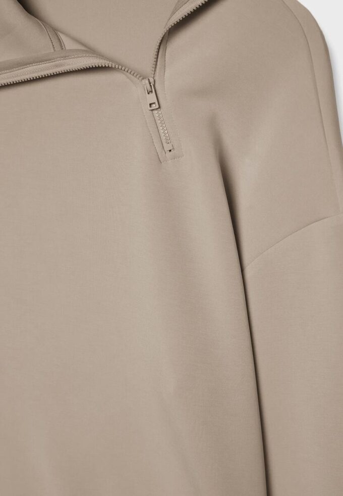 Sudadera de tacto suave con cremallera lateral Sudadera de tacto suave con cremallera lateral