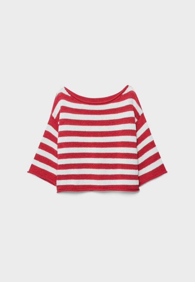 Suéter de punto con cuello barco Suéter de punto con cuello barco