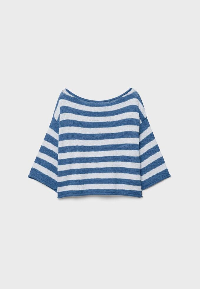 Suéter de punto con cuello barco Suéter de punto con cuello barco