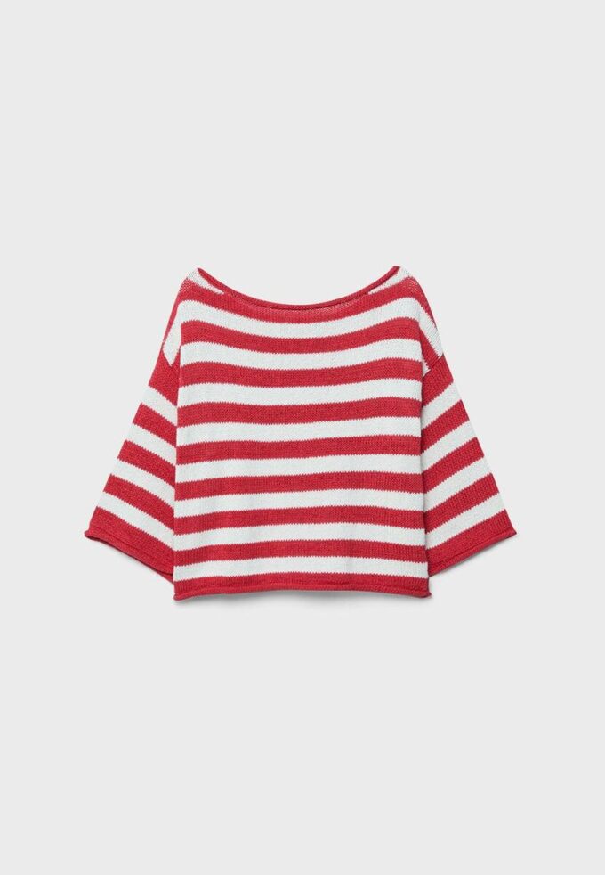 Suéter de punto con cuello barco Suéter de punto con cuello barco