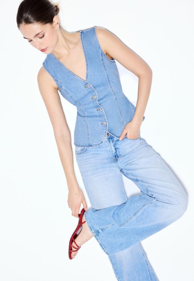 Top ajustado de denim Top ajustado de denim