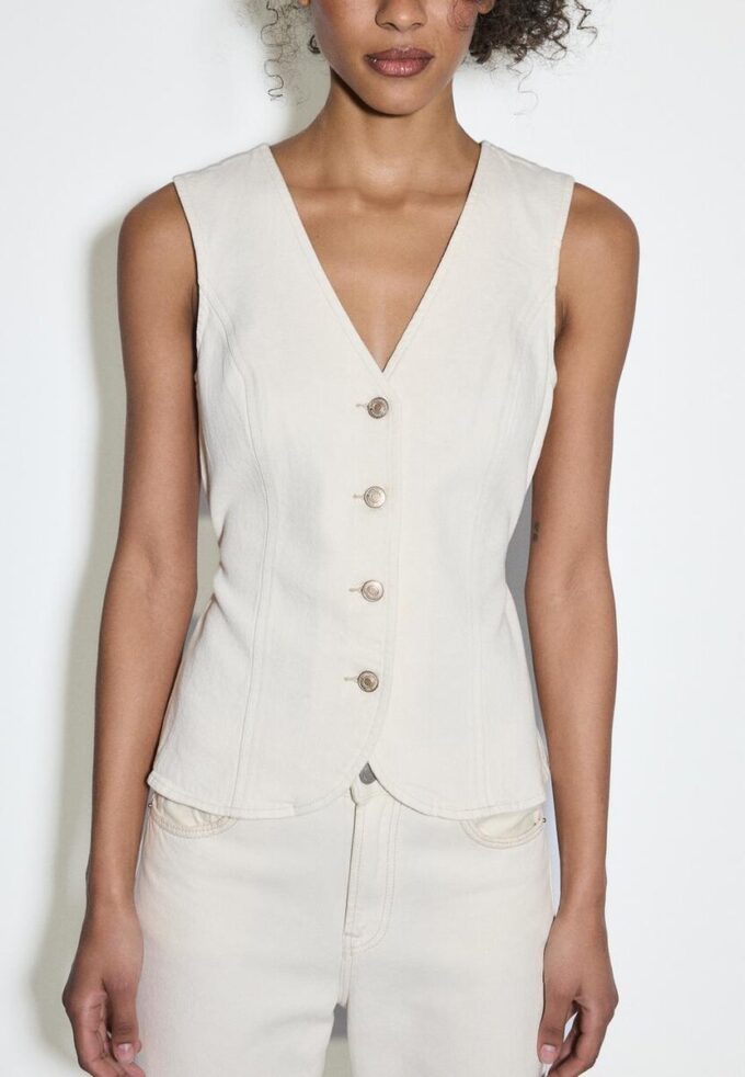 Top ajustado de denim Top ajustado de denim