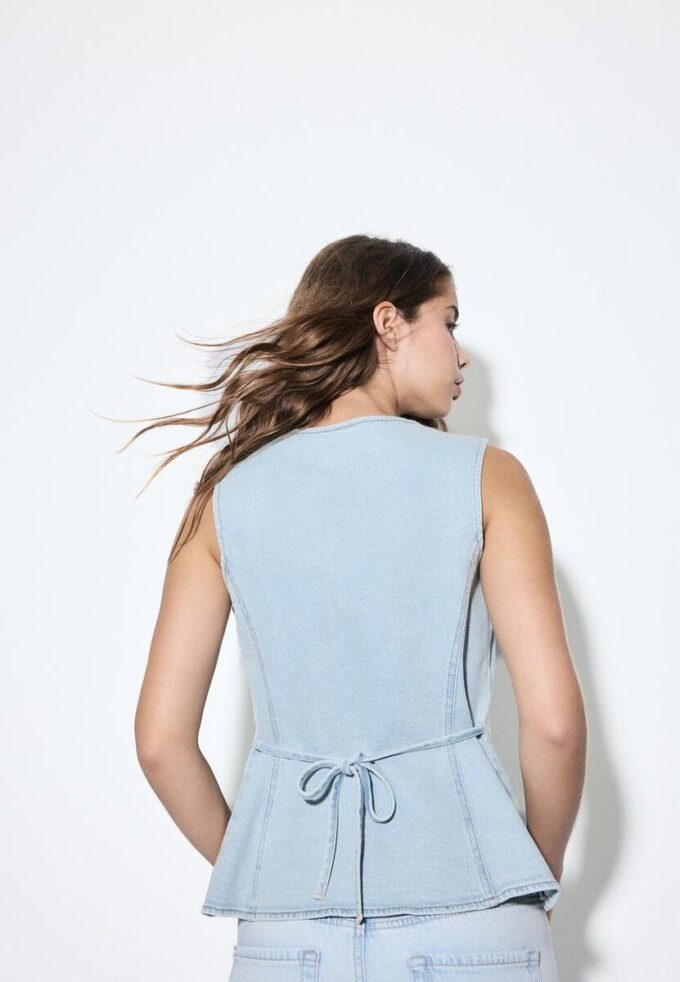 Top ajustado de denim Top ajustado de denim