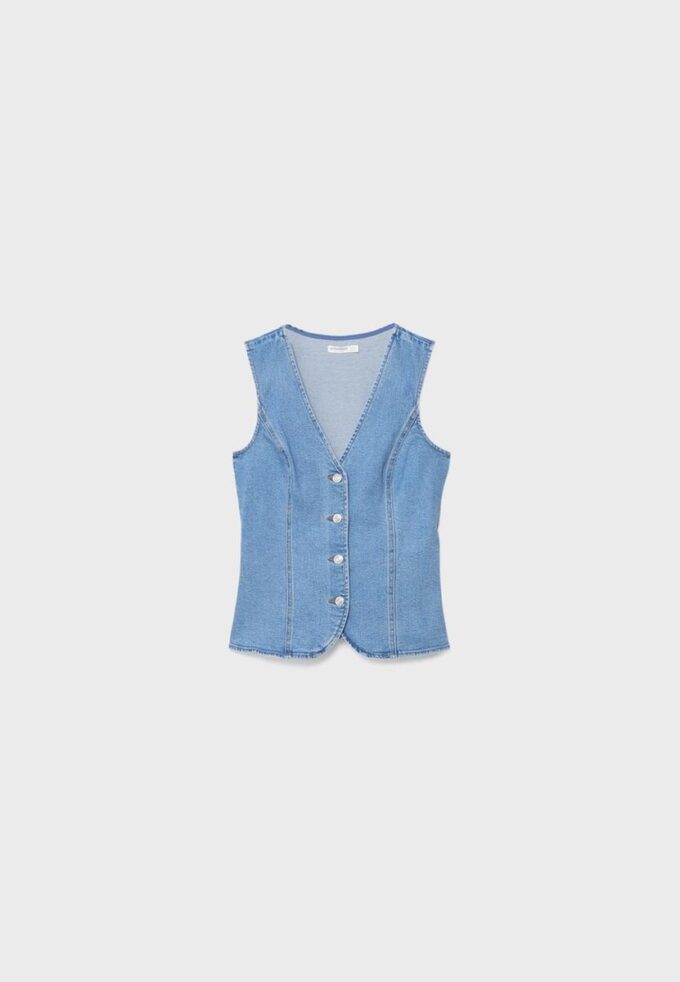 Top ajustado de denim Top ajustado de denim