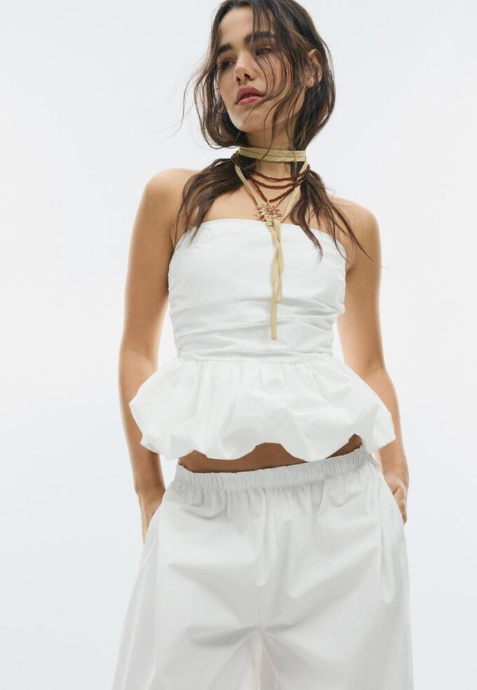 Top bustier con volantes Top bustier con volantes