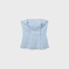 Top bustier de denim brillante