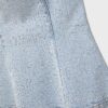 Top bustier de denim brillante