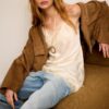 Top camisola asimétrico de encaje Top camisola asimétrico de encaje