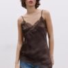 Top camisola asimétrico de encaje Top camisola asimétrico de encaje