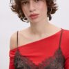 Top camisola asimétrico de encaje Top camisola asimétrico de encaje
