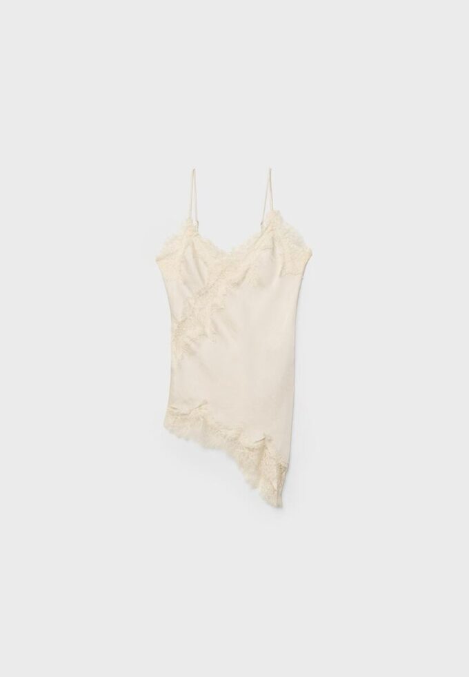 Top camisola asimétrico de encaje Top camisola asimétrico de encaje