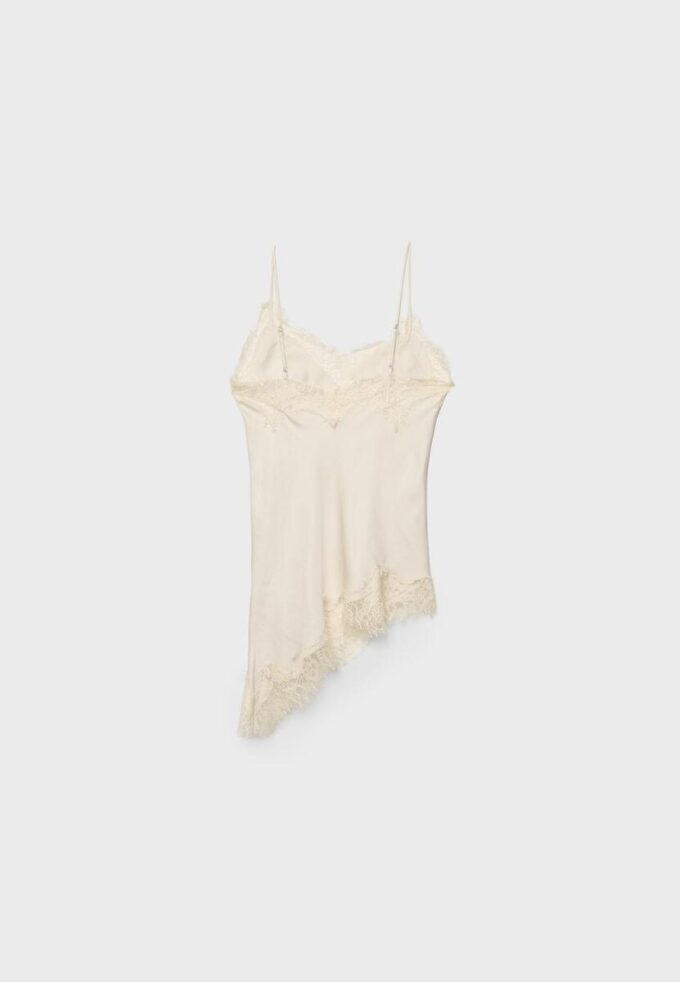 Top camisola asimétrico de encaje Top camisola asimétrico de encaje