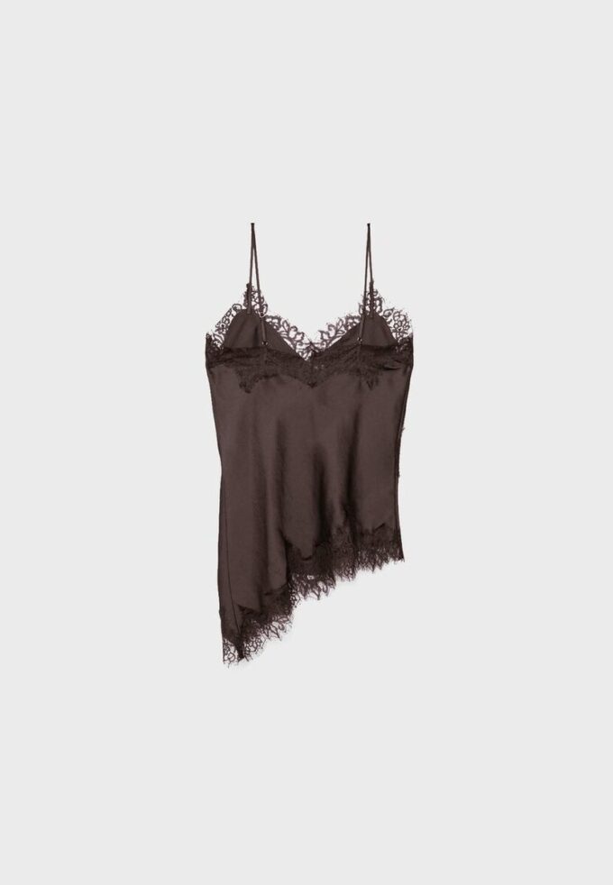 Top camisola asimétrico de encaje Top camisola asimétrico de encaje