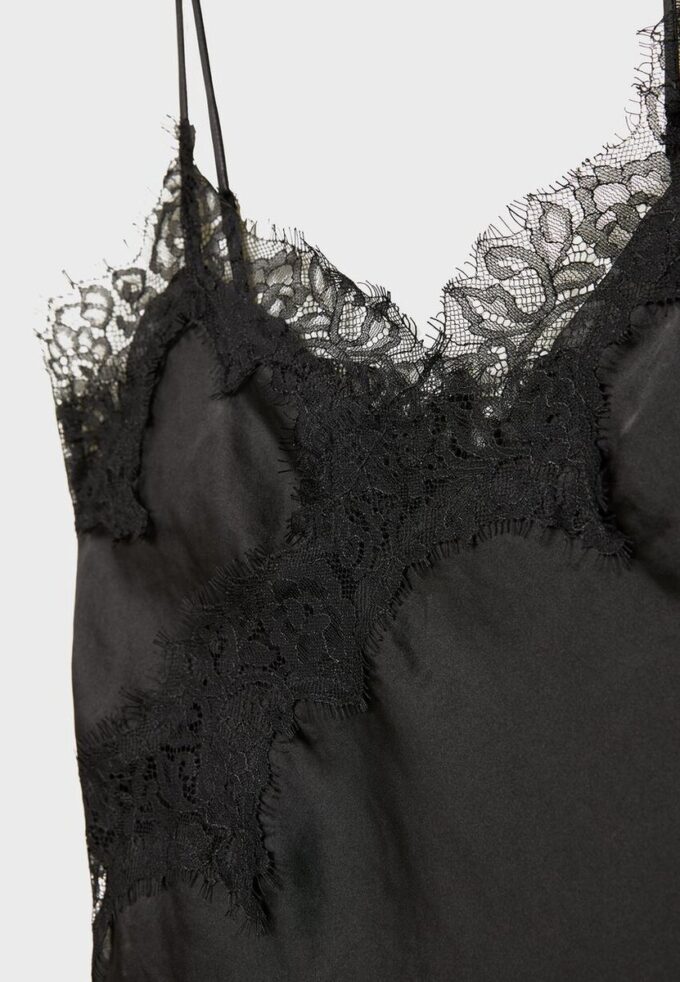 Top camisola asimétrico de encaje Top camisola asimétrico de encaje