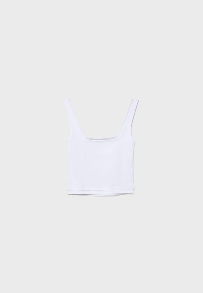 Top con cuello cuadrado y efecto de dos piezas Top con cuello cuadrado y efecto de dos piezas