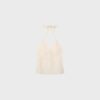 Top con cuello halter y ribete de encaje Top con cuello halter y ribete de encaje