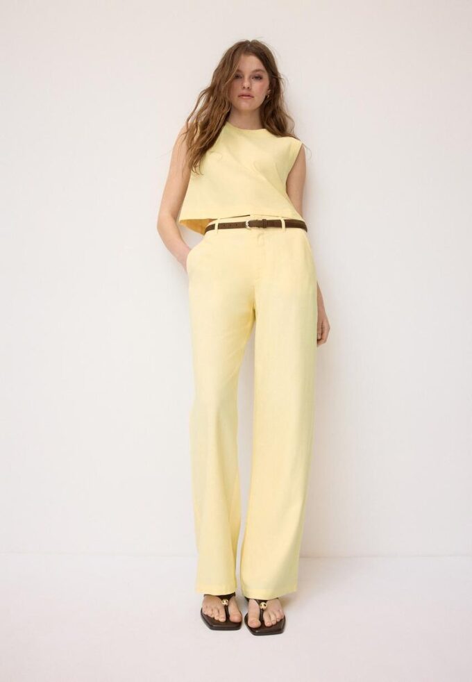 Top con espalda nadadora efecto lino Top con espalda nadadora efecto lino