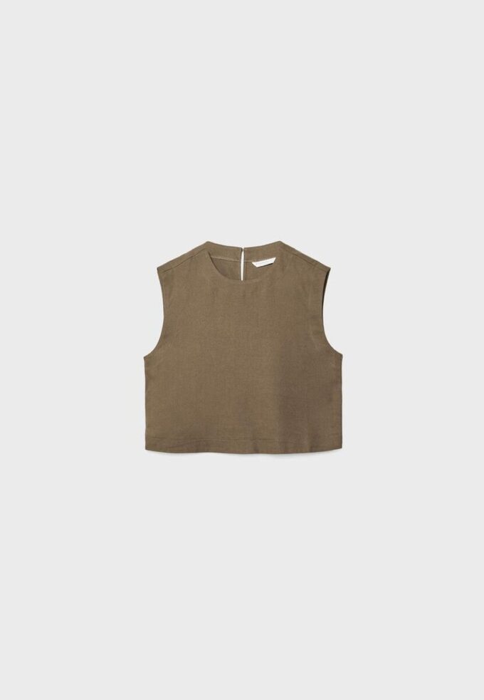 Top con espalda nadadora efecto lino Top con espalda nadadora efecto lino