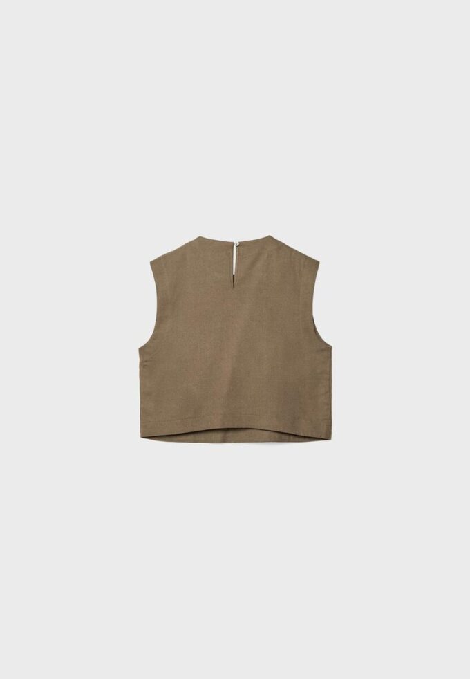 Top con espalda nadadora efecto lino Top con espalda nadadora efecto lino