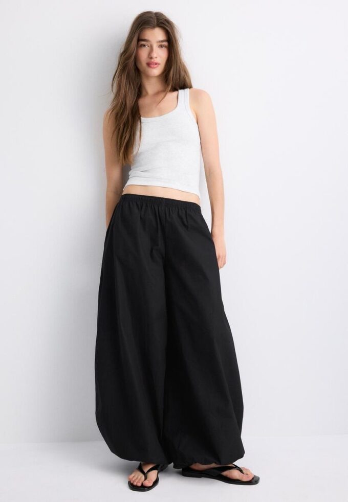 Top de algodón con espalda nadadora y canalé