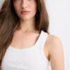 Top de algodón con espalda nadadora y canalé