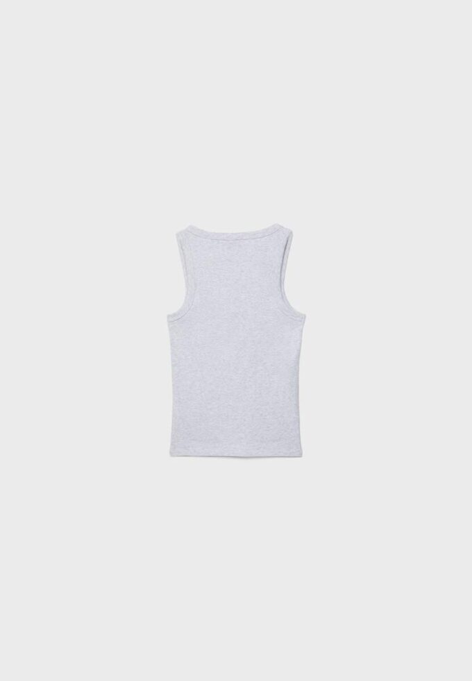 Top de algodón con espalda nadadora y canalé