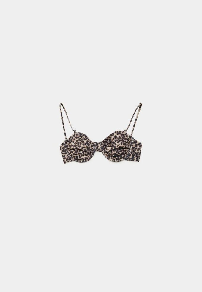 Top de bikini balconette con estampado animal Top de bikini balconette con estampado animal