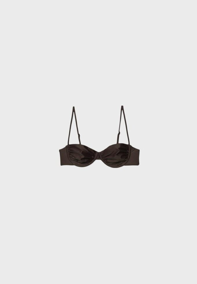 Top de bikini balconette de satén