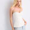 Top de bikini bandeau con escote corazón