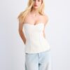 Top de bikini bandeau con escote corazón