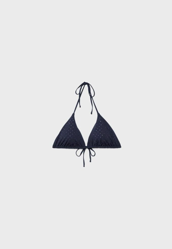 Top de bikini triangular brillante Top de bikini triangular brillante