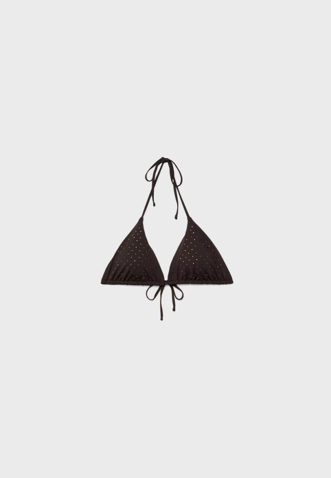 Top de bikini triangular brillante Top de bikini triangular brillante